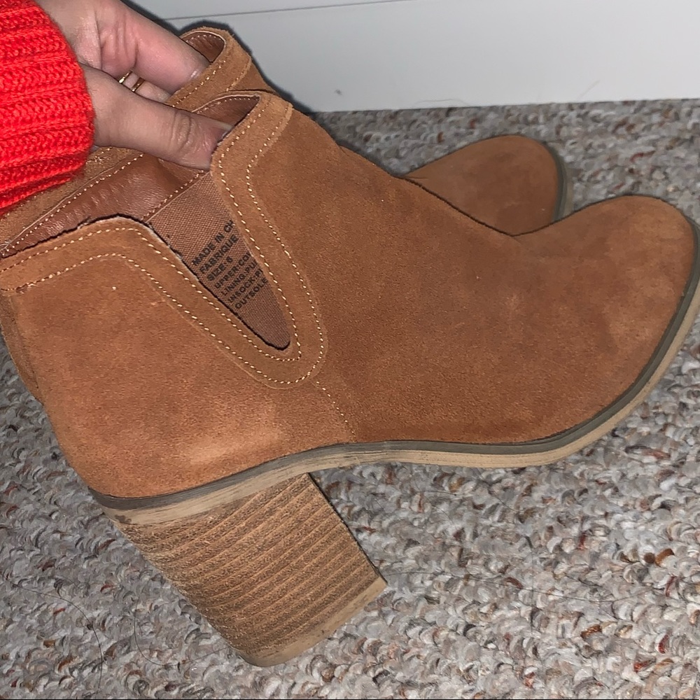 Orange-brown free people ankle boots